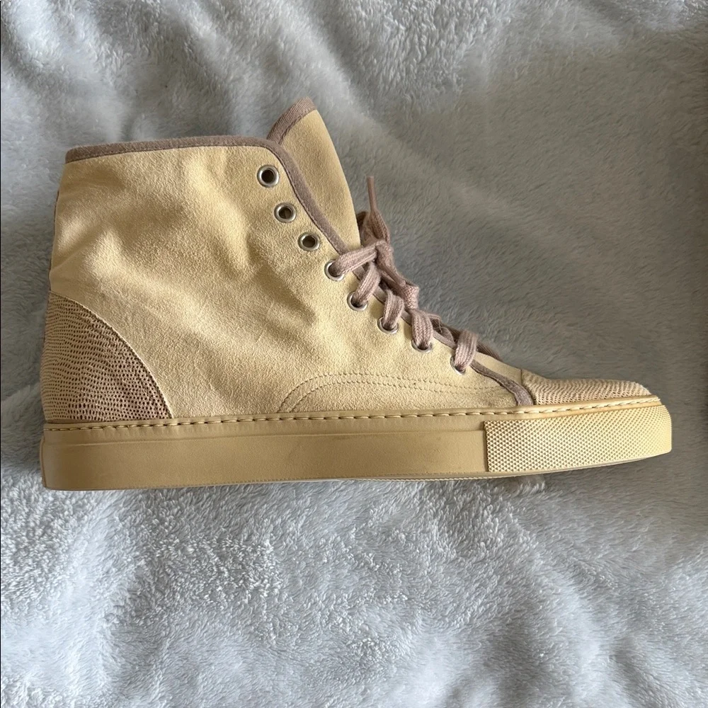 Casual Beige High-Top Women's Sneakers